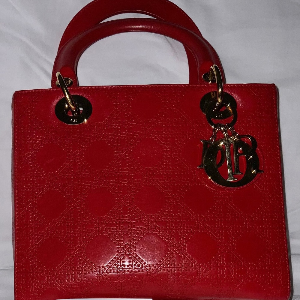 Lady Dior Medium Calf Skin Bag
